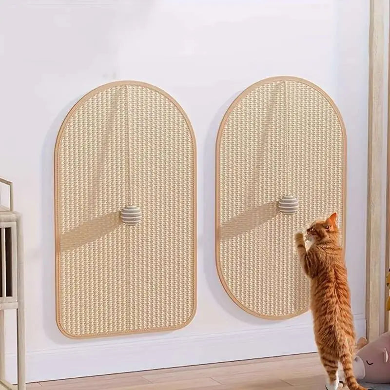 Tapete de sisal para gatos duradouro e riscar sofá com proteção parede | Caprioli Inter Arranhadores oval