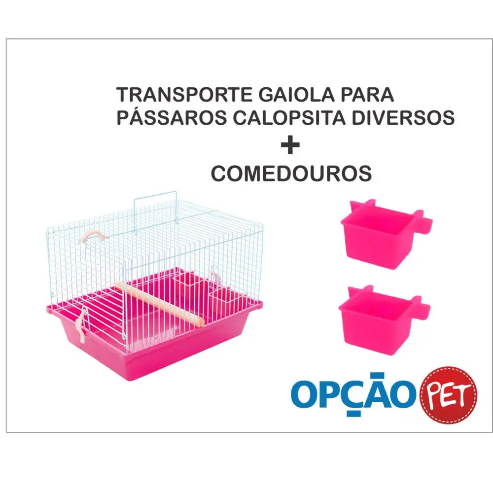 Transporte gaiola para pássaros calopsita - Cor Rosa | Caprili Shop - Gaiolas e Ninhos Pássaros