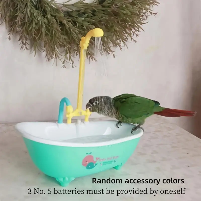 Banheira Automática para Pássaros - Higiene Fácil e Portátil | Caprili Inter - Brinquedos acessórios passaros - Verde