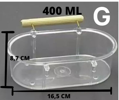 Banheira para Pássaros Cristal - Conforto e Higiene - Resistente em Acrílico | Caprili Shop - Limpeza - G / Uma unidade
