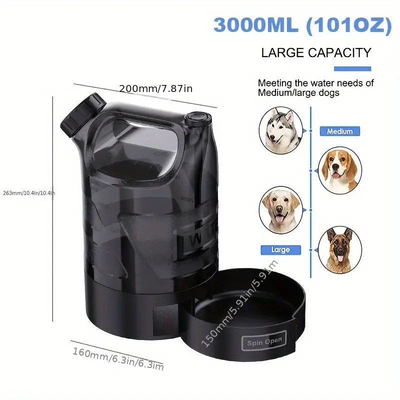 Bebedouro de Água para Cães 3000ml Portátil | Caprioli Inter bebedouro cachorro Código referência: KF 1071 101OZ