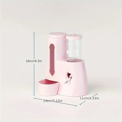 Bebedouro integrado para hamsters - Design em PVC | Caprili Inter - bebedouro roedores - Rosa