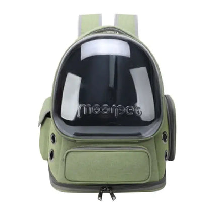 Bolsa Mochila Transparente para Gatos Resistente Ventilada Impermeável | Caprioli Shop transporte Verde