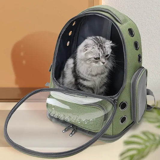 Bolsa Mochila Transparente para Gatos - Resistente Ventilada Impermeável | Caprioli Shop - transporte