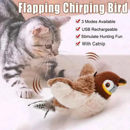 Brinquedo Interativo Elétrico para Gatos com Catnip | Caprioli Inter brinquedos gatos Flapping Bird
