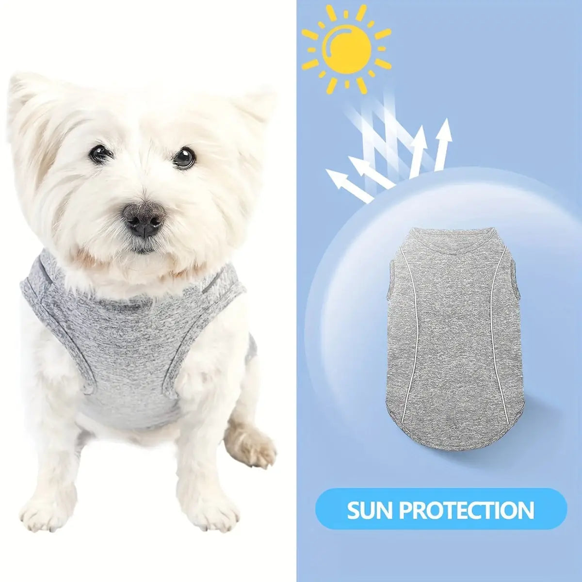 Camisetas de Proteção Solar para Cachorros Refletivas Secagem Rápida | Caprioli Inter roupa cachorro