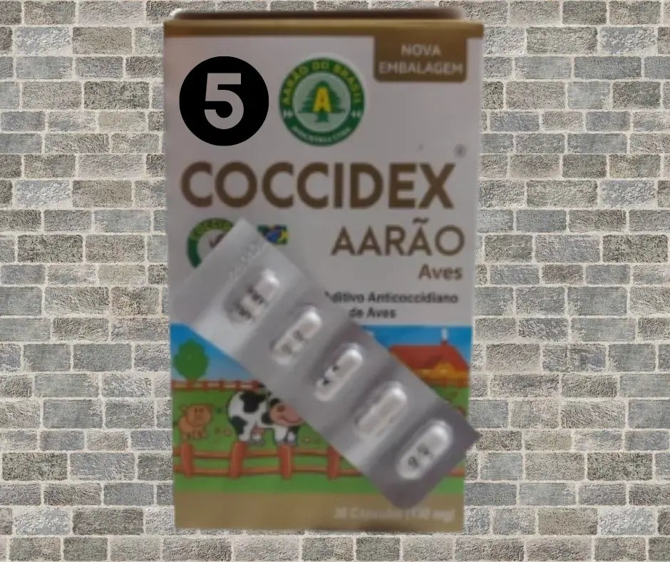 Coccidex Aves - Prevenção da Coccidiose - Aditivo Anticoccidiano | Caprili Shop - medicamento para passaro - 5 Cápsulas