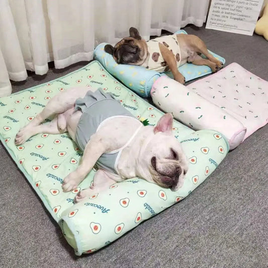 Colchão Gelado Antiderrapante para Pets com Travesseiro | Caprioli inter Caminha e casinha Cachorro