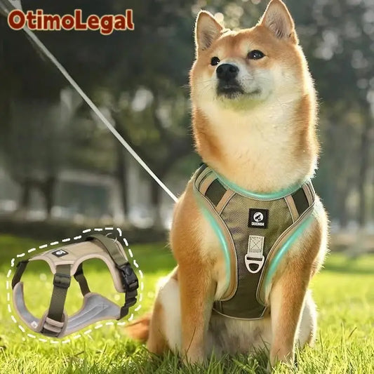 Coleira Peitoral Refletiva Antipuxão com Guia e Alça de Segurança para Cães | Caprioli Shop peitorais cachorro