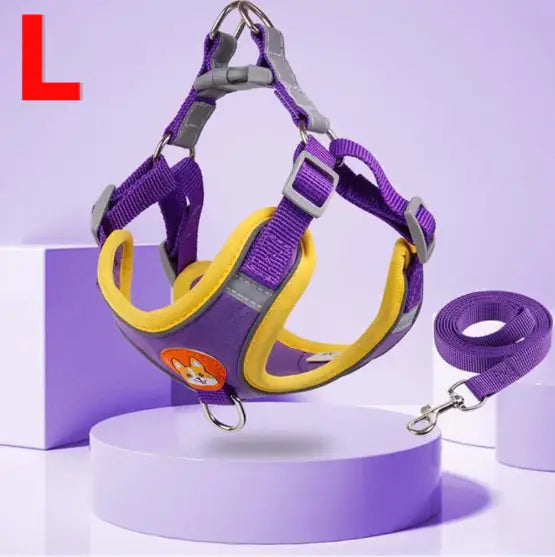 Conjunto de Coleira Peitoral Ajustável para Cães e Gatos – Resistente Leve | Caprioli Shop coleiras