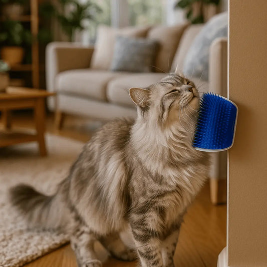 Escova Massageadora Tira Pelos para Gato Quina de Parede – Caprioli Shop gatos