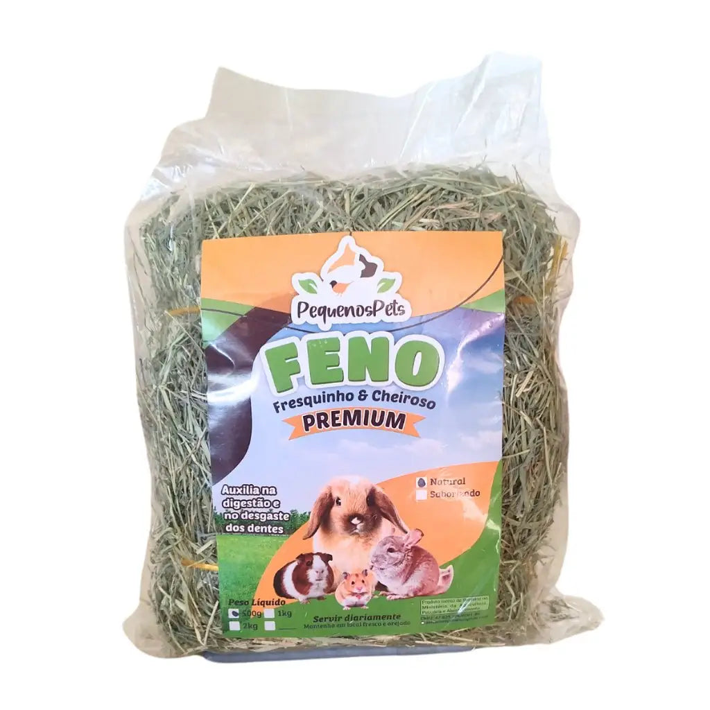 Feno Premium PequenosPets para Coelhos Porquinho da Índia e Roedores – Nutrição Qualidade Superior Caprili Shop Higiene