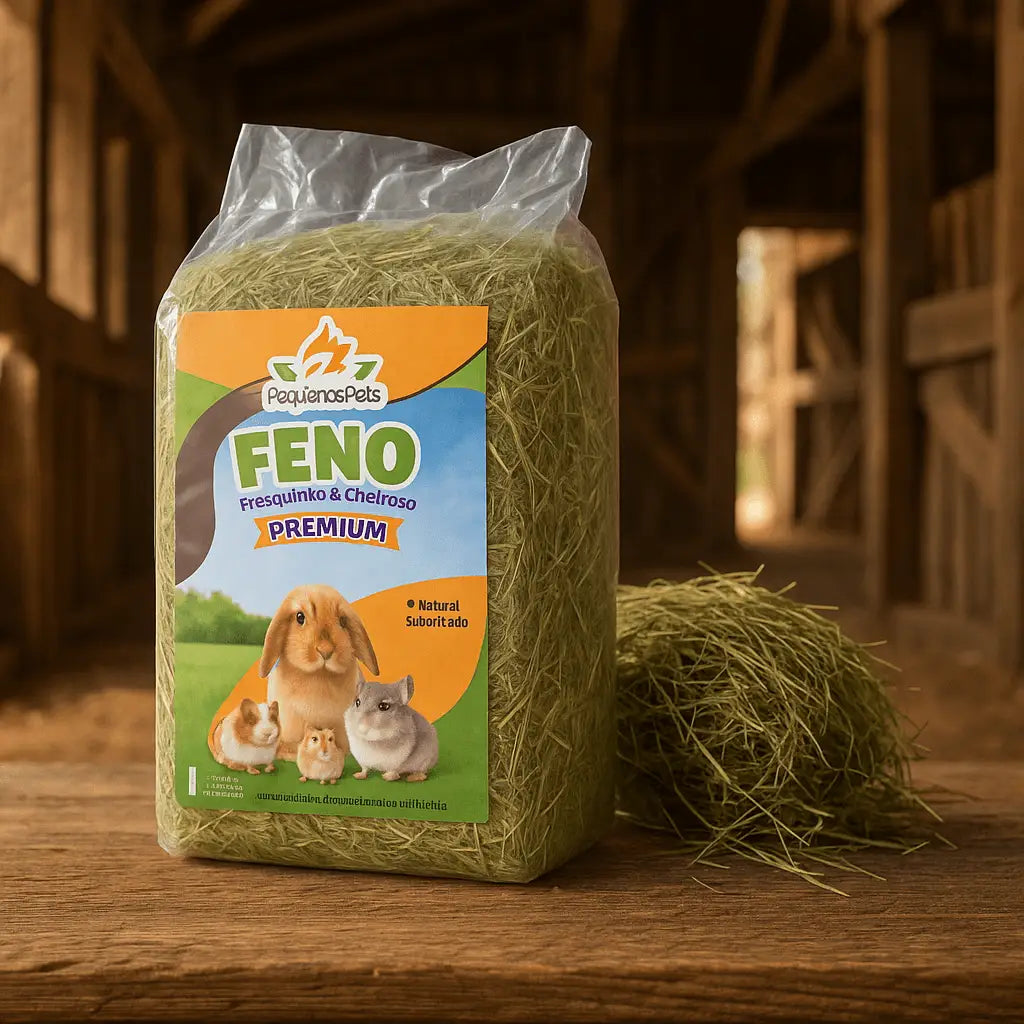Feno Premium PequenosPets para Coelhos Porquinho da Índia e Roedores – Nutrição Qualidade Superior Caprili Shop Higiene