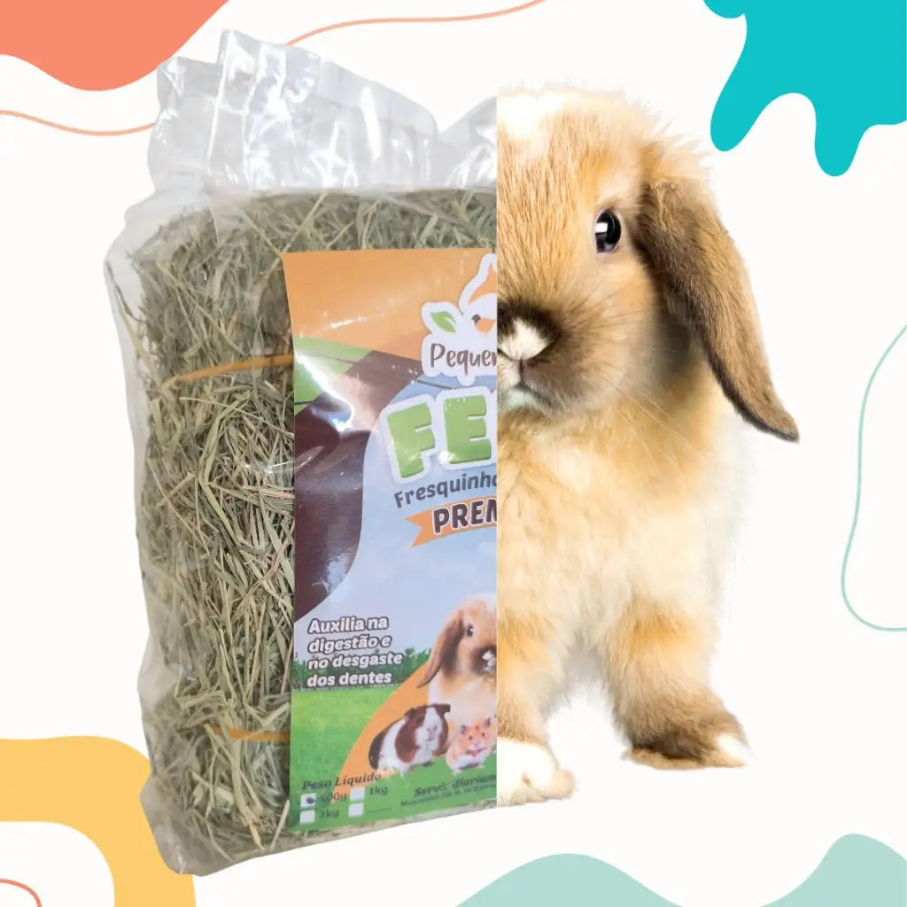 Feno Premium PequenosPets para Coelhos Porquinho da Índia e Roedores – Nutrição Qualidade Superior Caprili Shop Higiene