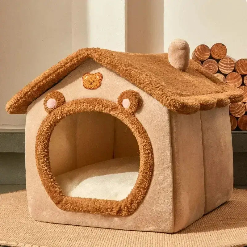 Casa Cartoon para Cães e Gatos Pequenos Médios I Caprioli Shop cachorro Brown bear / L