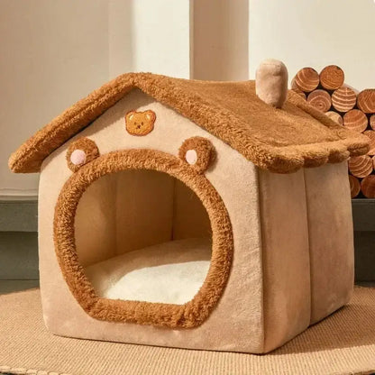 Casa Cartoon para Cães e Gatos Pequenos Médios I Caprioli Shop cachorro Brown bear / L