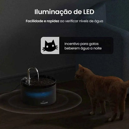 Fonte Bebedouro Elétrica Luxuosa para Gatos 2L com Filtro de Carvão | Caprioli Inter Preto