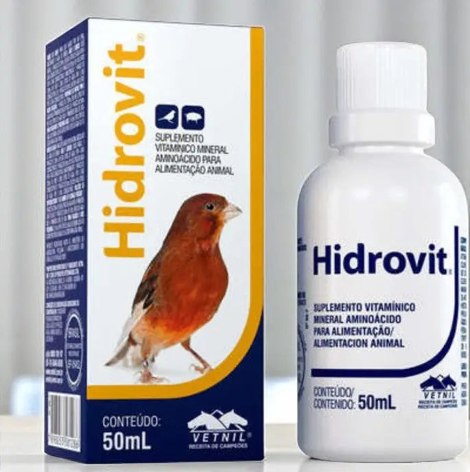Hidrovit suplemento vitamínico aves - Reduz estresse | Caprili Shop - medicamento para passaro