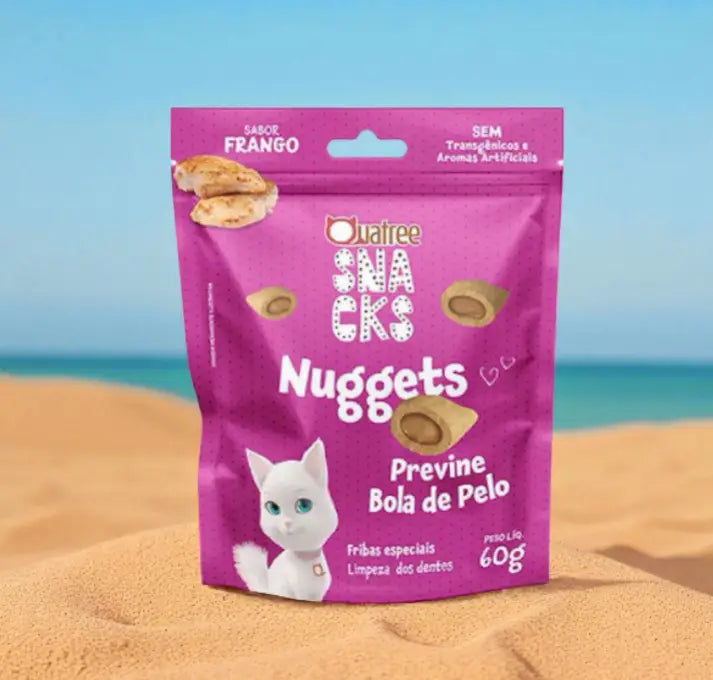 Kit 10 Snacks Quatree para Gatos Adultos Prevenção de Bolas Pelo Crocante | Caprioli Shop petisco gatos