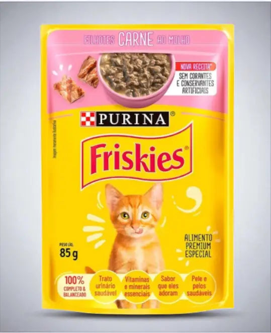 Kit 15 Sachês Friskies para Gatos | Alimentação Úmida Saborosa e Balanceada | Caprioli Shop petisco gatos Carne