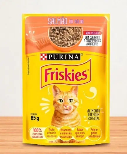 Kit 15 Sachês Friskies para Gatos | Alimentação Úmida Saborosa e Balanceada | Caprioli Shop petisco gatos Salmão