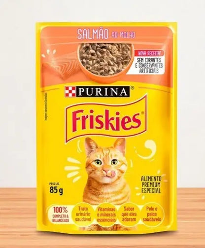 Kit 15 Sachês Friskies para Gatos | Alimentação Úmida Saborosa e Balanceada | Caprioli Shop petisco gatos Salmão