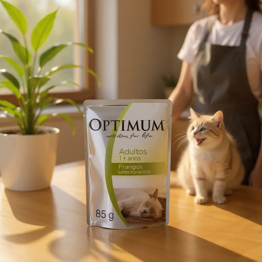 Kit 20 Sachês 40 g Optimum Gato - Saúde Urinária | Caprili Shop - petiscos para gatos