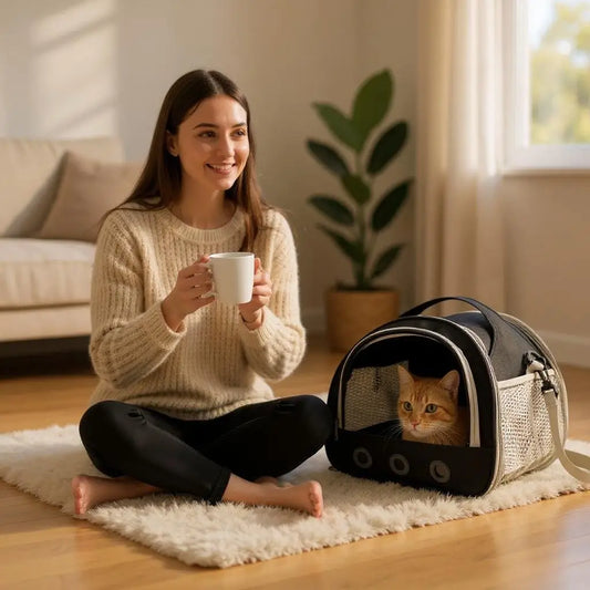 Mochila Elegante para transporte de Gatos Conforto e Estilo | Caprioli Inter Acessórios Pets