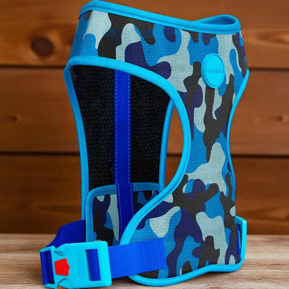 Peitoral para Cachorro Estampado Regulável com Guia Grátis | Caprioli Shop peitorais cachorro armyblue / PP