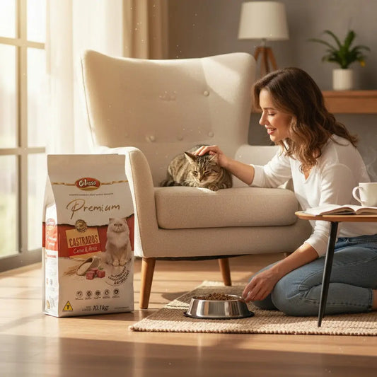 Ração Gato Castrado Super Premium Carne e Arroz 10 Kg Caprili Shop - para Gatos