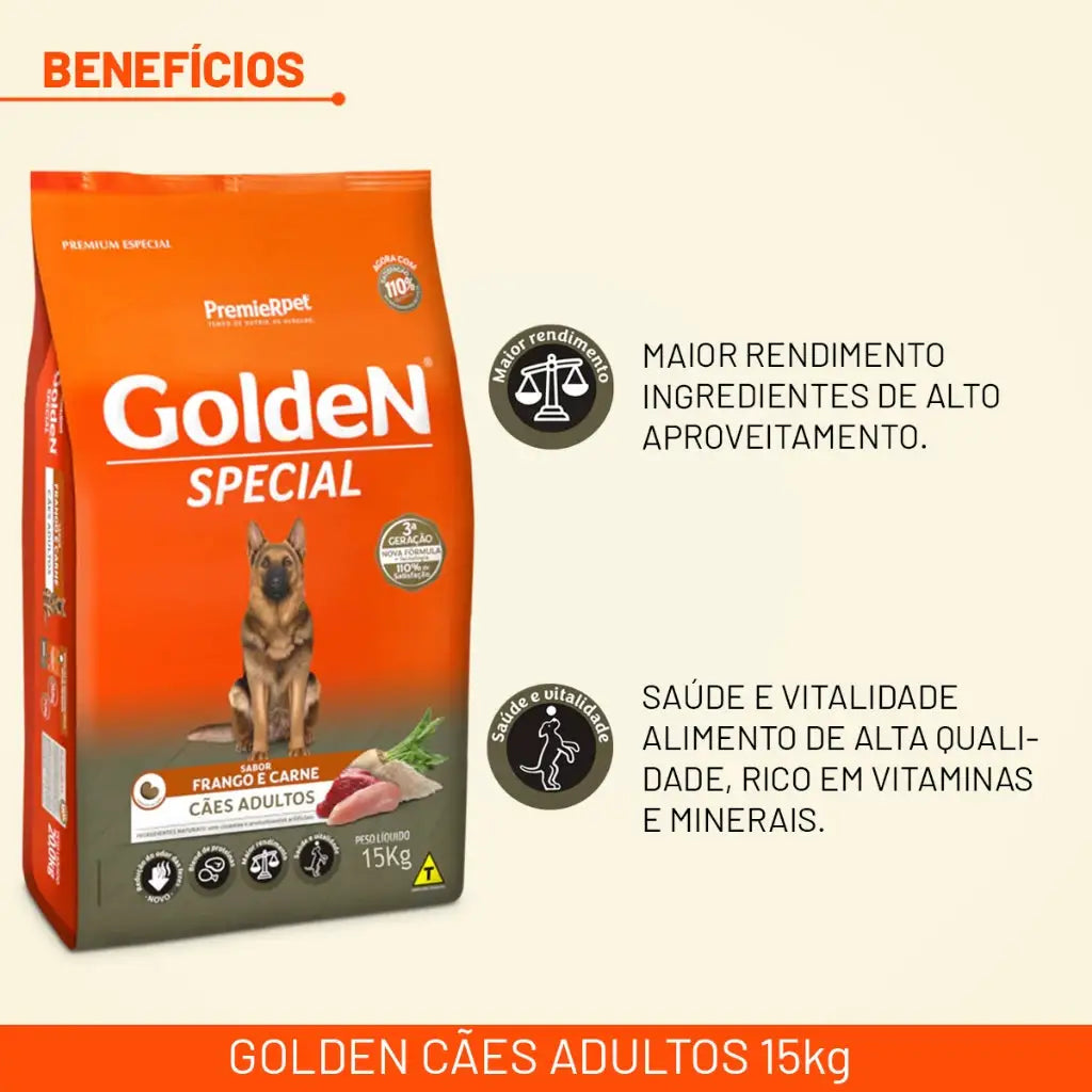 Ração Golden Special para Cães Adultos Original Carne e Frango 15kg | Caprioli Shop Para Cachorro