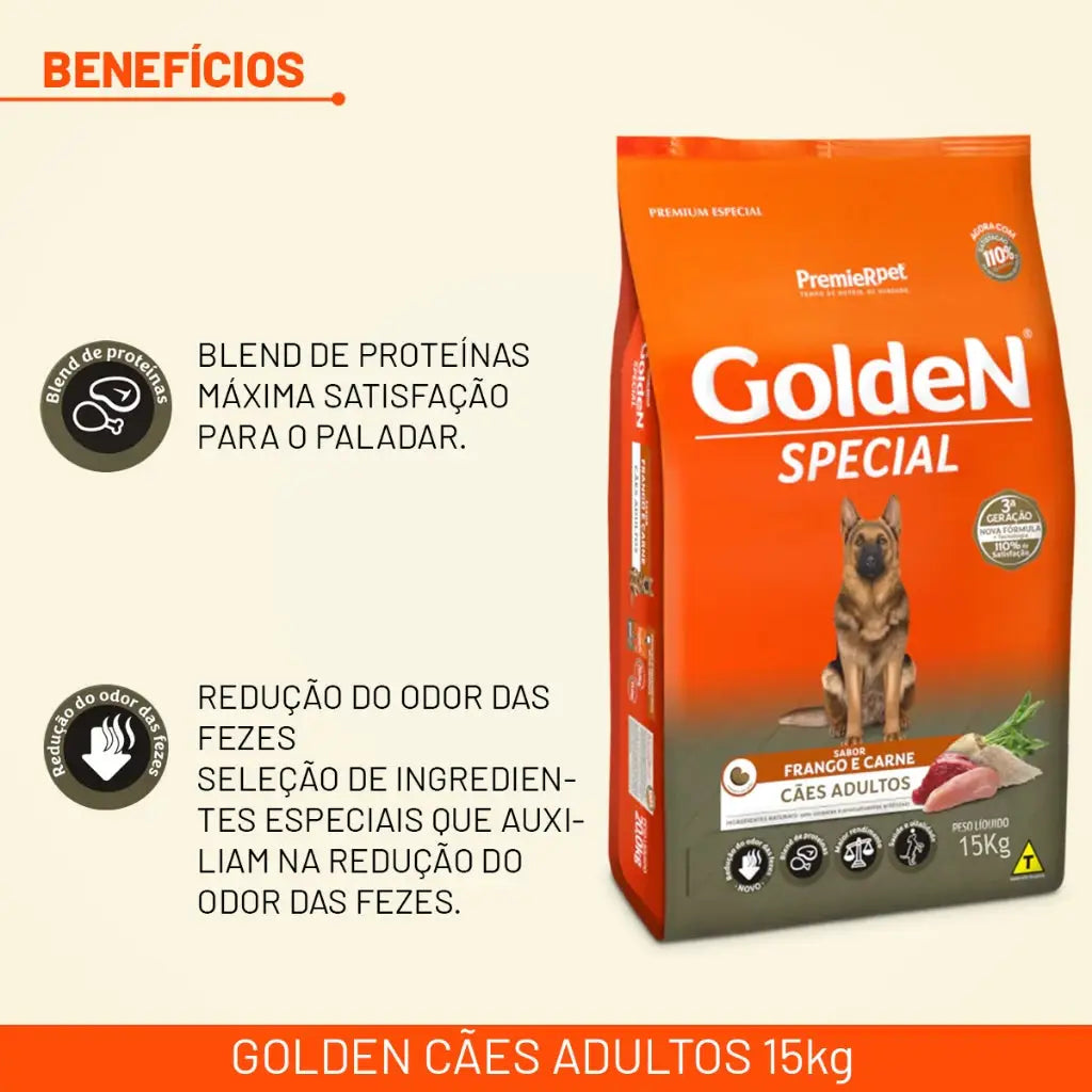 Ração Golden Special para Cães Adultos Original Carne e Frango 15kg | Caprioli Shop Para Cachorro