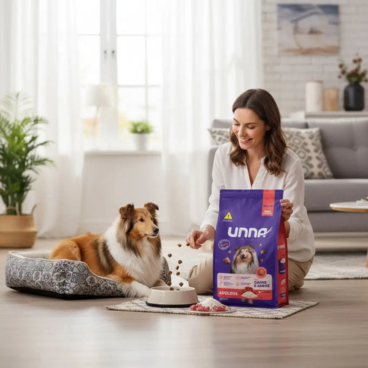Ração Unna cães adulto carne e arroz 15 Kg - Nutrição Completa | Caprili Shop - Para Cachorro
