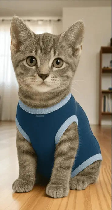 Roupa Protetora Pós Castração para Gatos Conforto e Estilo | Caprioli Shop roupas acessórios gatos Tamanho 4 Macho / 1