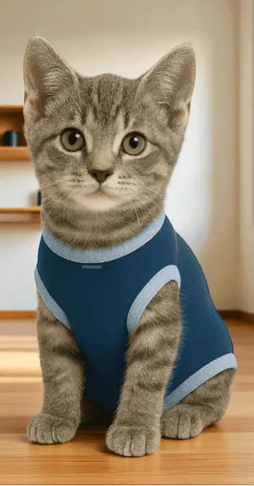 Roupa Protetora Pós Castração para Gatos Conforto e Estilo | Caprioli Shop roupas acessórios gatos Tamanho 7 Macho / 1