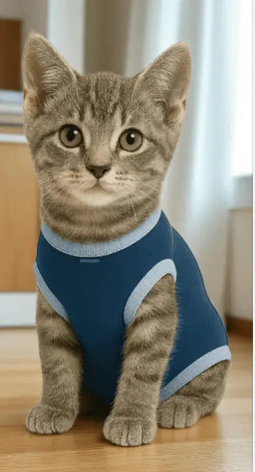Roupa Protetora Pós Castração para Gatos Conforto e Estilo | Caprioli Shop roupas acessórios gatos Tamanho 8 Macho / 1