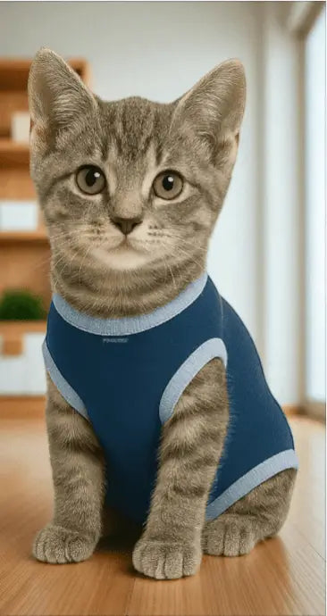 Roupa Protetora Pós Castração para Gatos Conforto e Estilo | Caprioli Shop roupas acessórios gatos Tamanho 6 Macho / 1