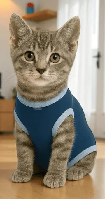 Roupa Protetora Pós Castração para Gatos Conforto e Estilo | Caprioli Shop roupas acessórios gatos Tamanho 3 Macho / 1