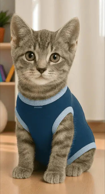Roupa Protetora Pós Castração para Gatos Conforto e Estilo | Caprioli Shop roupas acessórios gatos Tamanho 2 Macho / 1