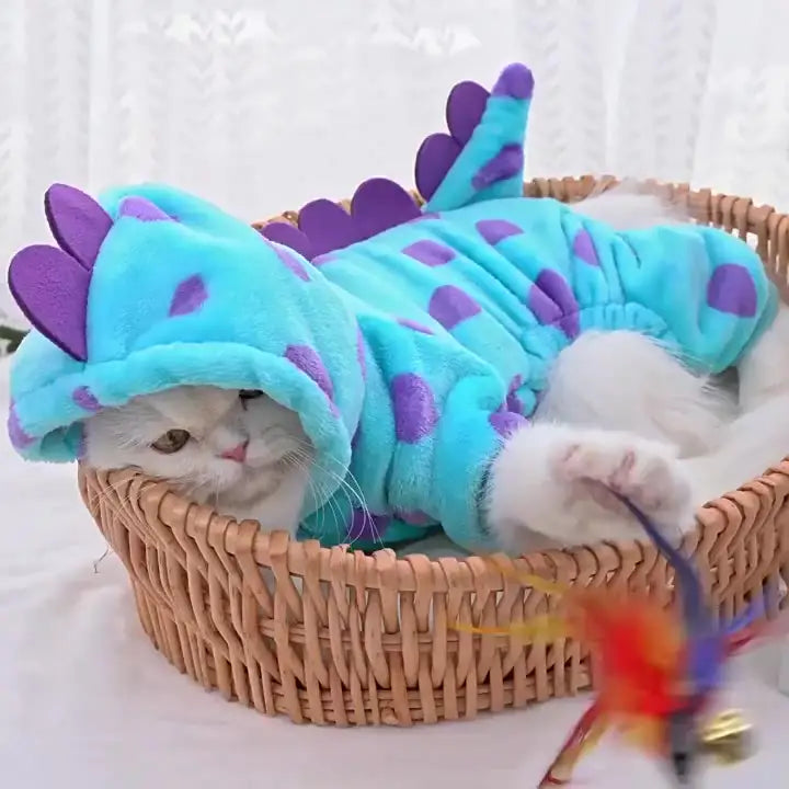 Roupas Fofas para Gatos Estilo Dragão | Caprioli Shop roupas e acessórios gatos Azul / L