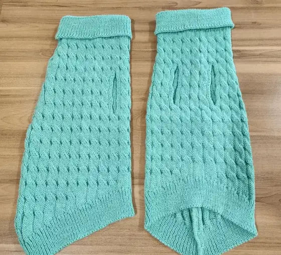 Suéter Quente para Gatos Conforto Inverno | Caprioli Shop roupas e acessórios gatos Verde Água / P