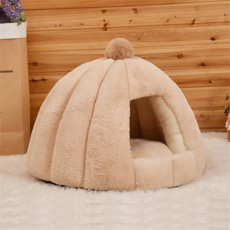 Toca Pet House Acolhedora com Almofada Removível | Caprioli Inter Caminha e casinha para Cachorro Bege / P