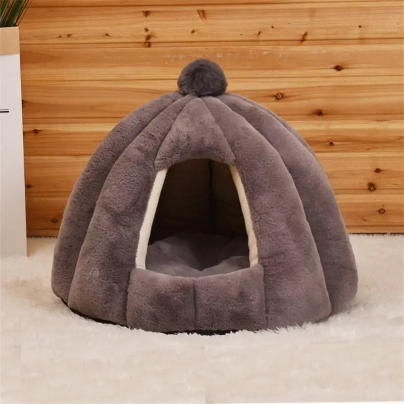 Toca Pet House Acolhedora com Almofada Removível | Caprioli Inter Caminha e casinha para Cachorro Cinza escuro / P