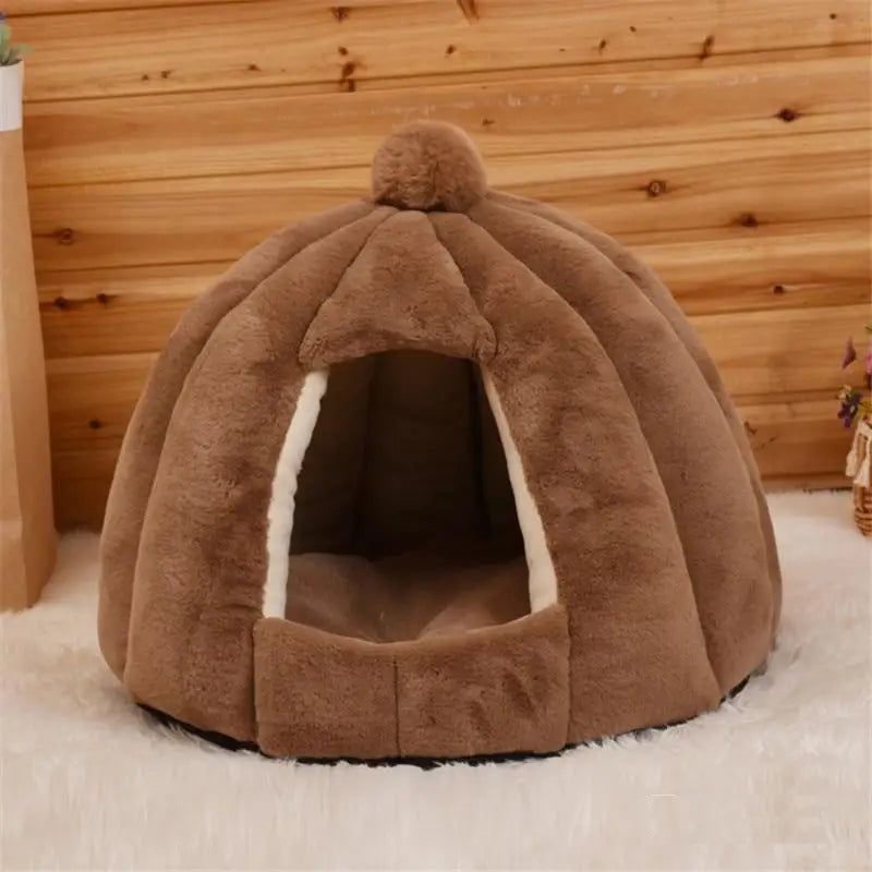 Toca Pet House Acolhedora com Almofada Removível | Caprioli Inter Caminha e casinha para Cachorro Marrom / P