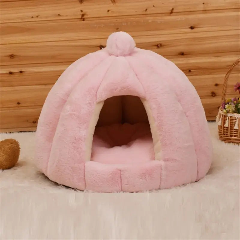 Toca Pet House Acolhedora com Almofada Removível | Caprioli Inter Caminha e casinha para Cachorro Rosa / P