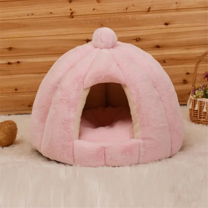 Toca Pet House Acolhedora com Almofada Removível | Caprioli Inter Caminha e casinha para Cachorro Rosa / P