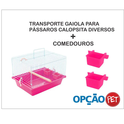 Transporte gaiola para pássaros calopsita - Cor Rosa | Caprili Shop - Gaiolas e Ninhos Pássaros