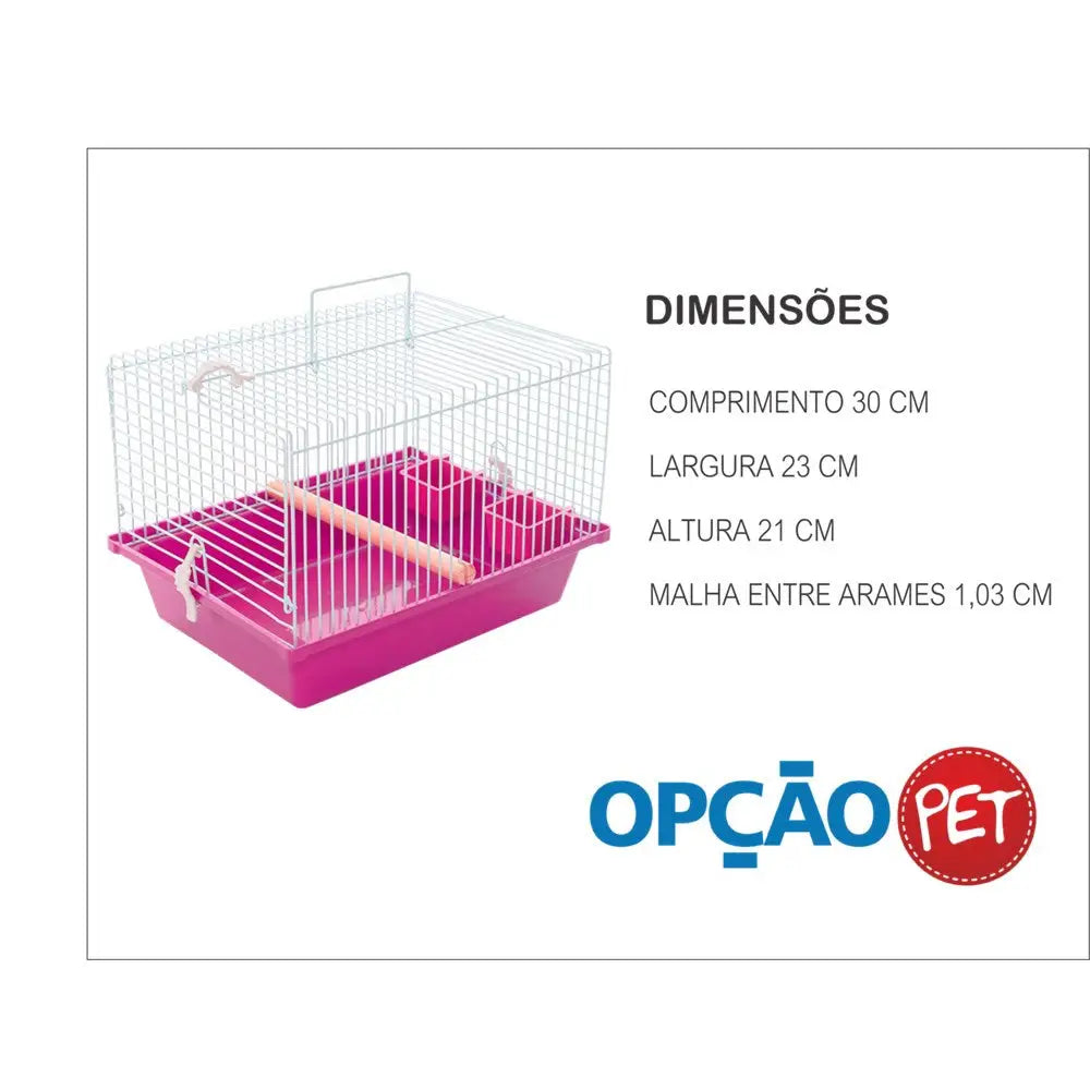 Transporte gaiola para pássaros calopsita - Cor Rosa | Caprili Shop - Gaiolas e Ninhos Pássaros